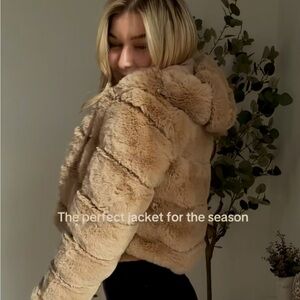 New Chic Faux Fur Hooded Coat